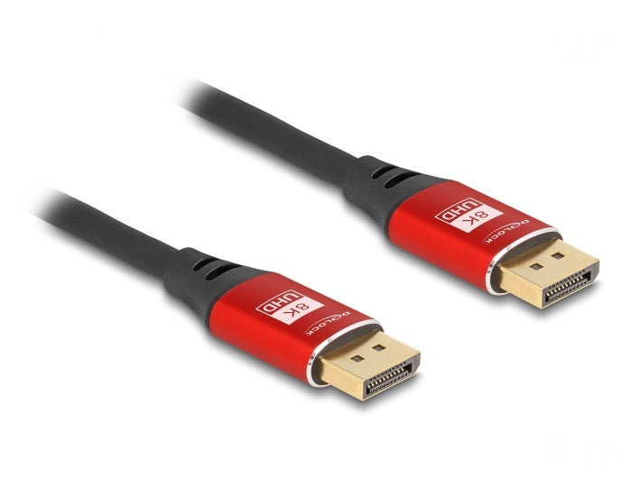 DeLOCK DisplayPort Kabel DP 1.4 8K 60 Hz – 3 m – Rot