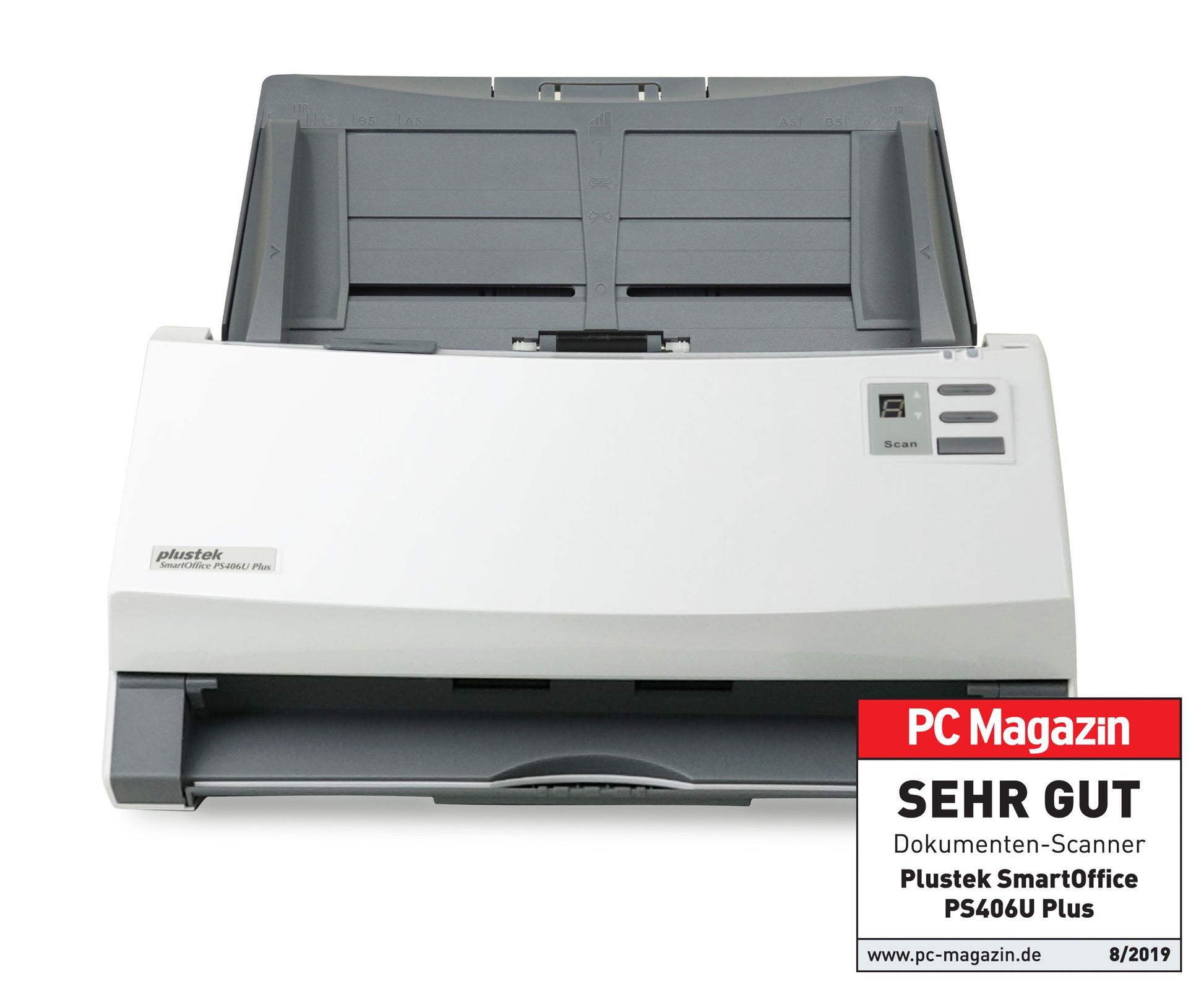 Plustek PS406U Plus – Dokumentenscanner, A4, 40 ppm, 600 dpi, ADF 100 Blatt