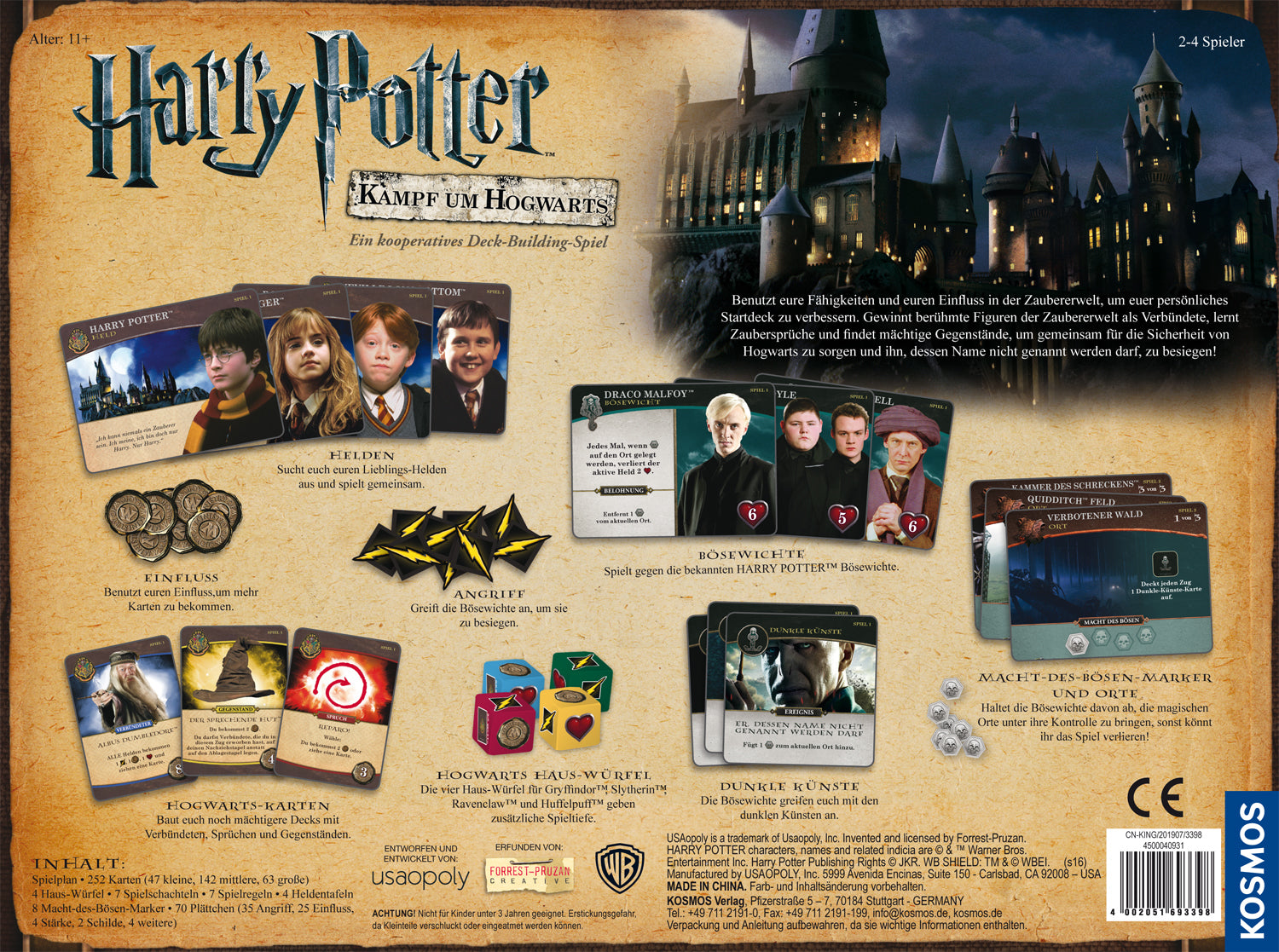 Kosmos Harry Potter: Kampf um Hogwarts – Strategiespiel, 2–4 Spieler, ab 11 Jahren, 60 Min., DE