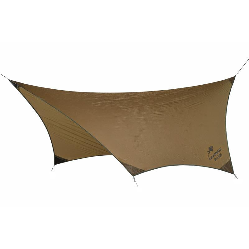 AMAZONAS Abdeckplane (Tarp) – Wassersäule 2000 mm, mit Aufbewahrungsbox – 1400×1680×3400 mm – Braun