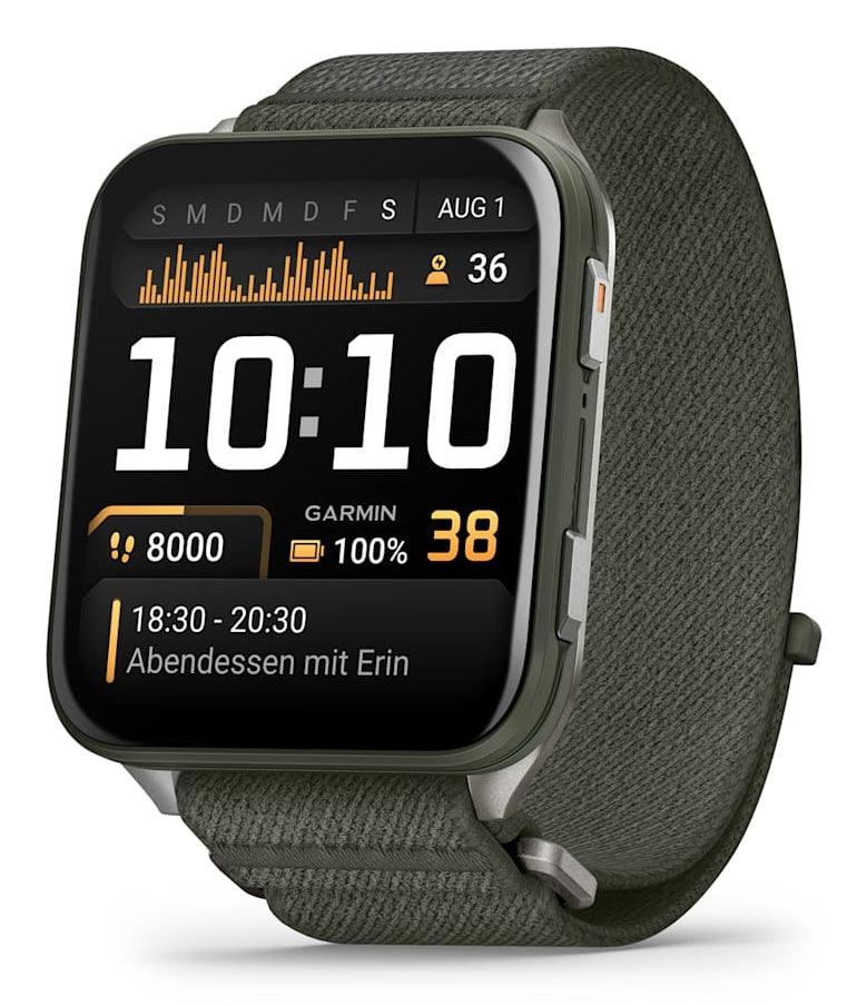 Garmin Venu Sq 2 Music 46 mm GPS – Slate, Moss, 50 m, für Android, iPhone