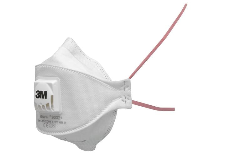 3M Atemschutzmaske FFP3 Aura 9332+ – mit Ventil, NR, D – Einheitsgrösse – Weiss – EN 149