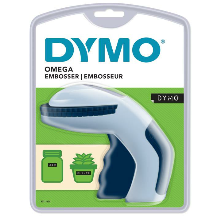 DYMO Omega – Beschriftungsgerät für Prägebänder 9 mm, Schrifthöhe 3,7 mm, Soft-Touch-Griff
