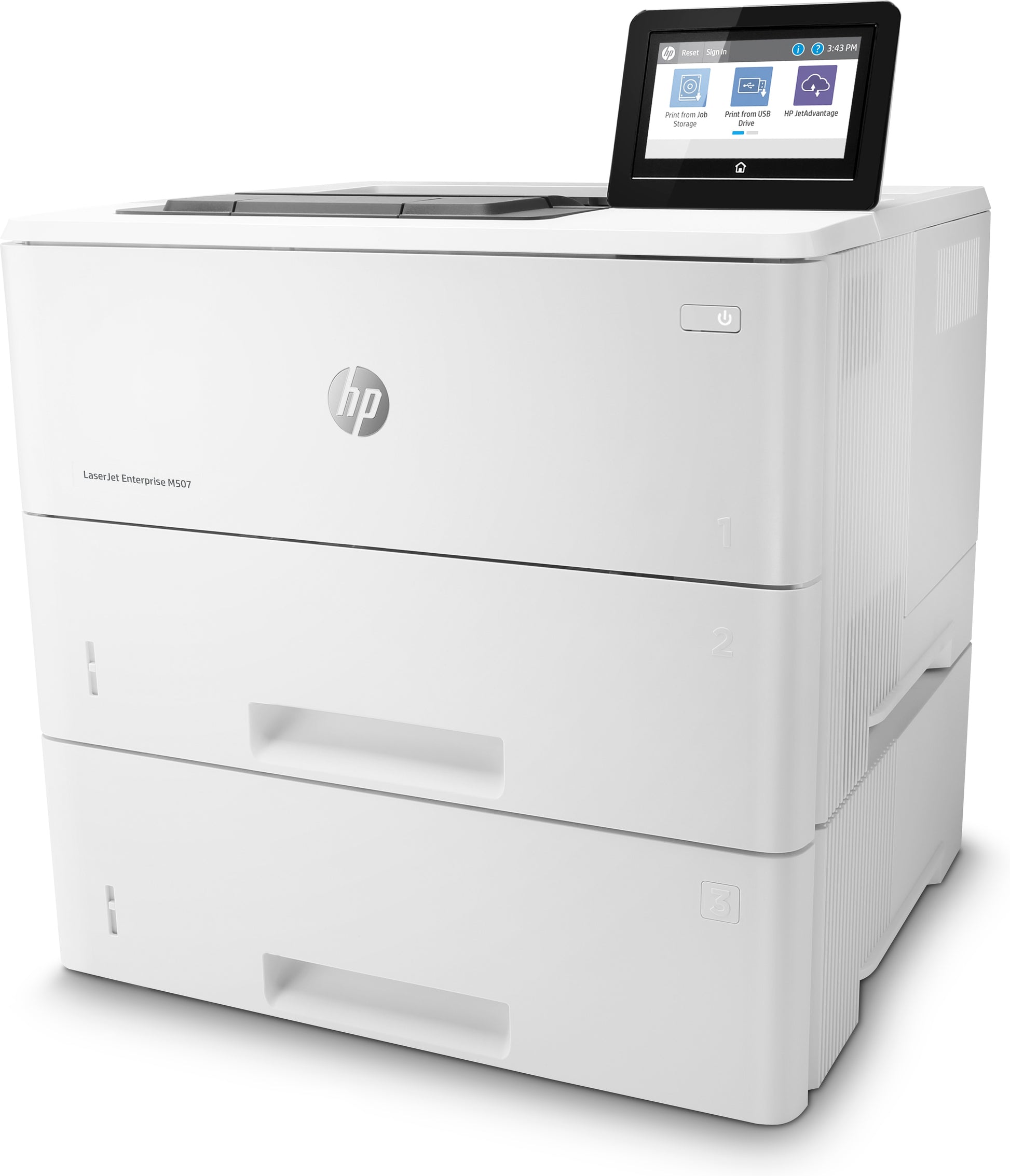 HP LaserJet Enterprise M507x – Schwarz-Weiss, A4, Duplex, WLAN, LAN, USB, 43 Seiten pro Minute, AirPrint, Mopria