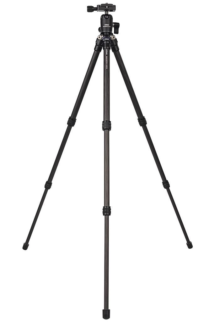 Dörr Slim Hopper Carbonstativ – bis 137 cm – 2,5 kg – Kugelkopf, 1/4" – Schwarz