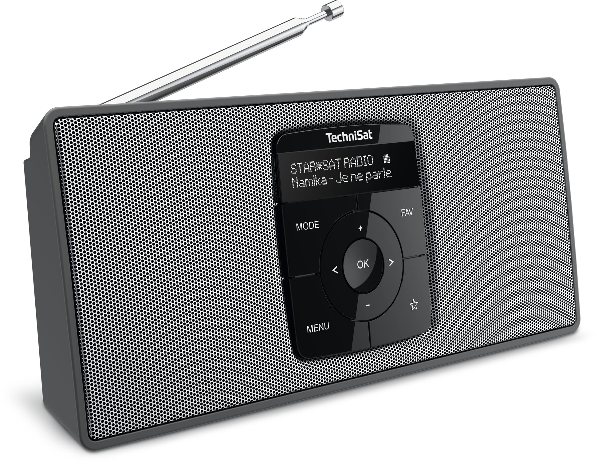 TechniSat Digitradio 2 Stereo – DAB-/Internetradio – Portabel – DAB+, UKW, Bluetooth, 10 h – Silber