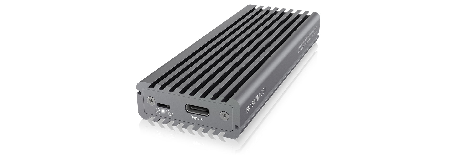ICY BOX IB-1817M-C31 – externes M.2 NVMe-Gehäuse – USB 3.2 Gen 2, USB Typ-C, für M.2 22×30–80 mm