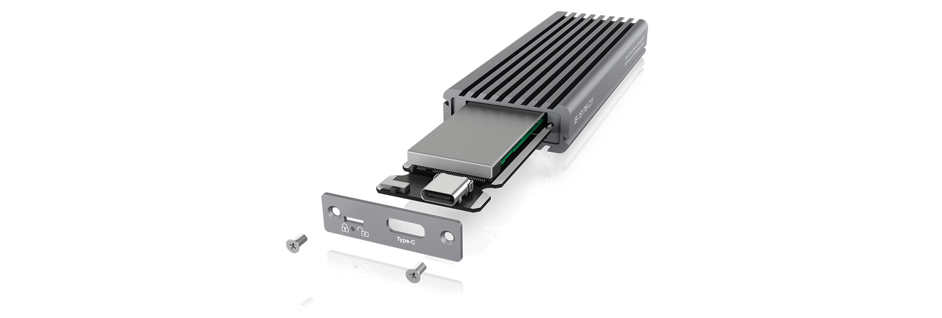 ICY BOX IB-1817M-C31 – externes M.2 NVMe-Gehäuse – USB 3.2 Gen 2, USB Typ-C, für M.2 22×30–80 mm