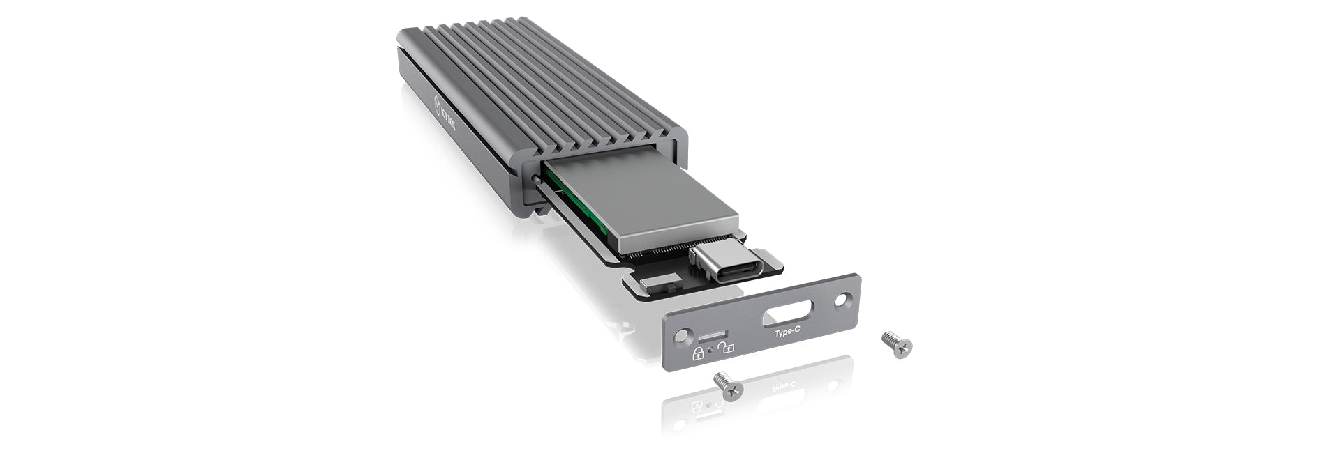 ICY BOX IB-1817M-C31 – externes M.2 NVMe-Gehäuse – USB 3.2 Gen 2, USB Typ-C, für M.2 22×30–80 mm