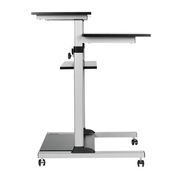 LogiLink Steh-/Sitz-Tisch – 70,5 × 70 cm, höhenverstellbar, anthrazit, Stahl, Spanplatte