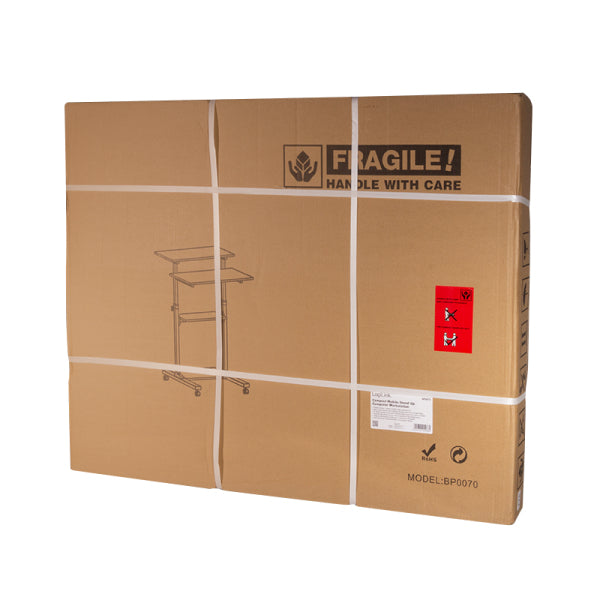 LogiLink Steh-/Sitz-Tisch – 70,5 × 70 cm, höhenverstellbar, anthrazit, Stahl, Spanplatte