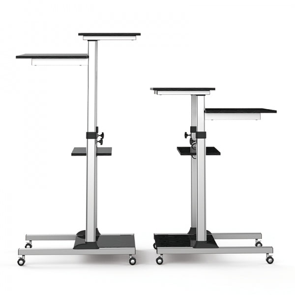 LogiLink Steh-/Sitz-Tisch – 70,5 × 70 cm, höhenverstellbar, anthrazit, Stahl, Spanplatte
