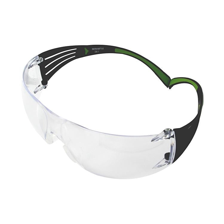 3M Schutzbrille, SecureFit 401 – Schwarz/Grau, Transparent, Antibeschlag, Kratzfest, 20 Stück