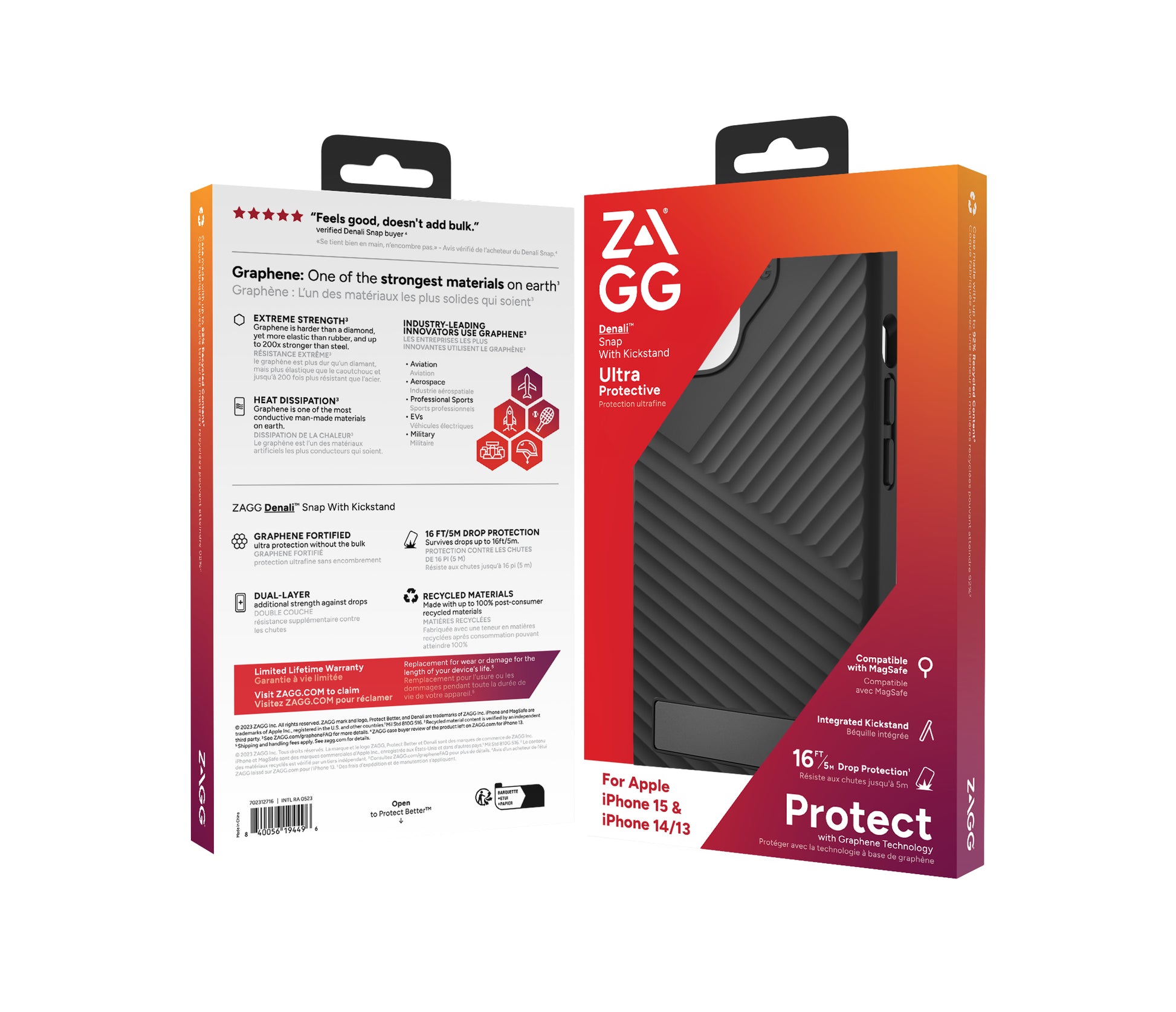 ZAGG Backcover Denali – für Apple iPhone 15/14/13 – schwarz