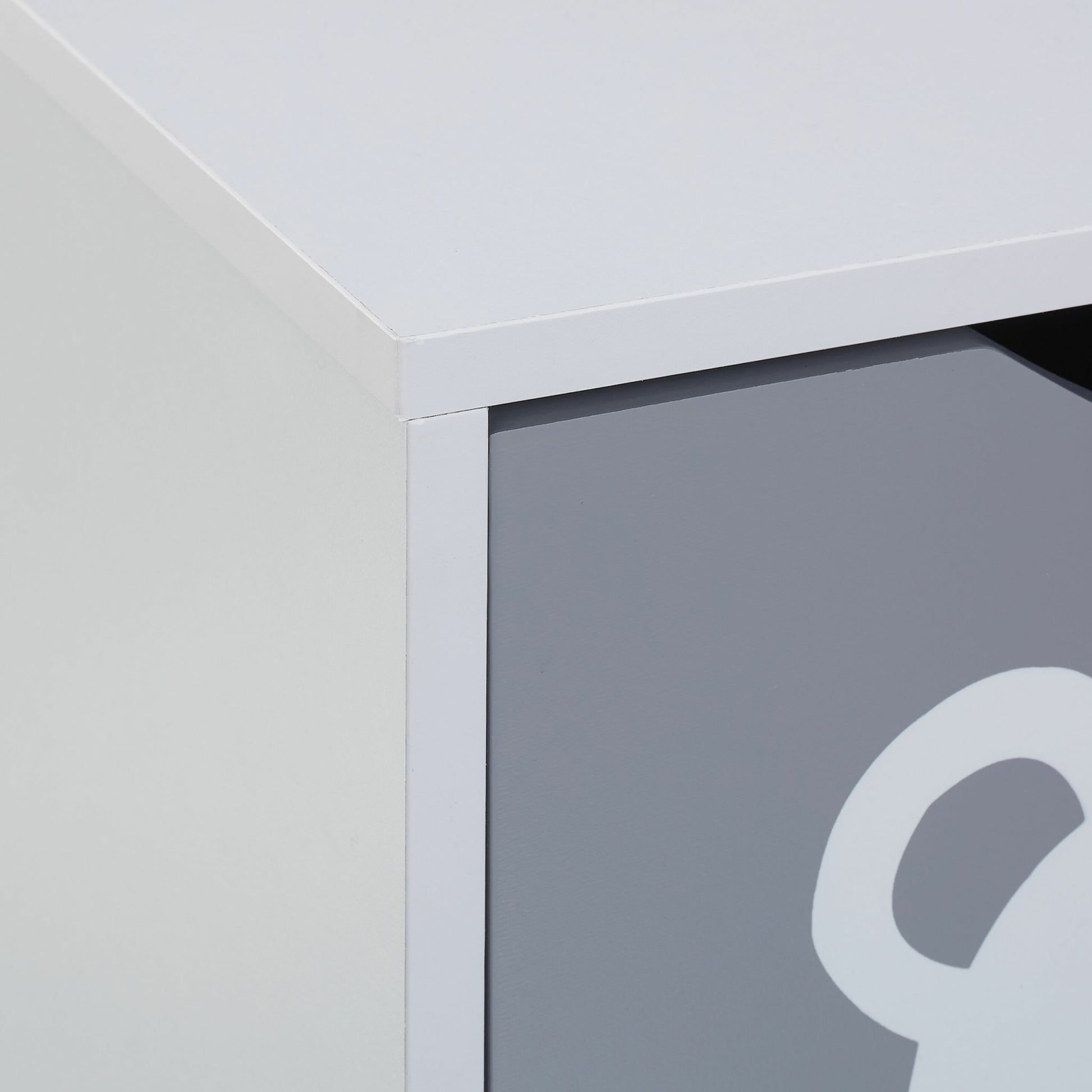 Relaxdays Freistehendes Büro-/Lagerregal, Kinderregal Bär – 4 Böden – 60 × 24,5 × 48 cm – Grau/Weiss – MDF