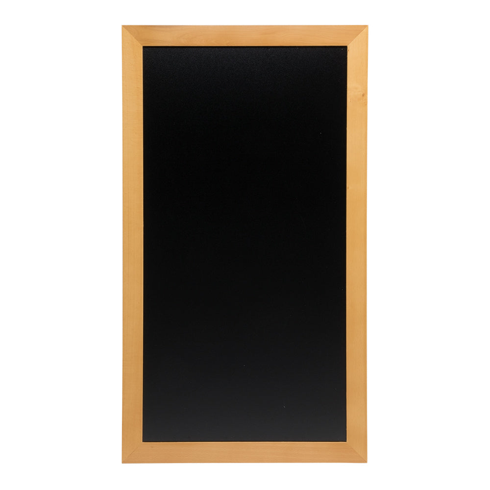 Securit Kreidetafel – 560 × 1'000 mm – Melamin, Holzrahmen, Teak, schwarz – für Kreidemarker, feucht abwischbar