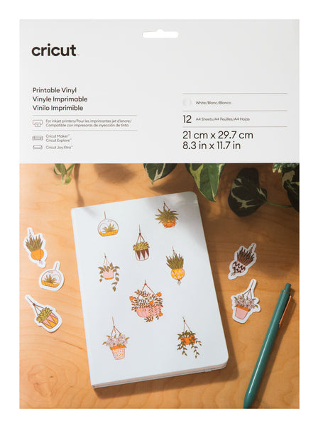 Cricut Spezialfolie – für Cricut Joy Xtra Schneideplotter, Inkjetdrucker, A4 (210 × 297 mm), 12 Blatt