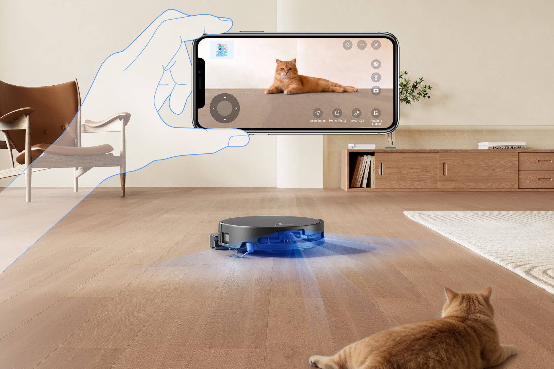 Ecovacs Saugroboter DEEBOT T90 PRO OMNI, mit Absaugstation, mit Wischfunktion – 30000 Pa, 350 min, Höhe 98 mm
