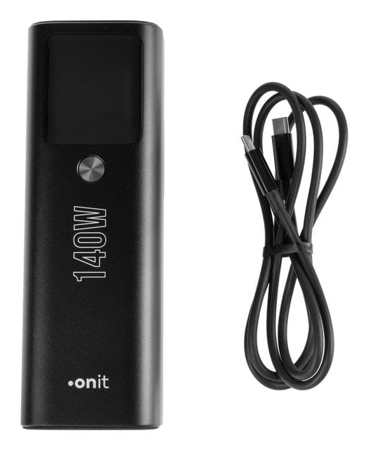 ONIT Powerbank 25000 mAh, PD 140 W, 2× USB-C, Pass-Through, Anthrazit
