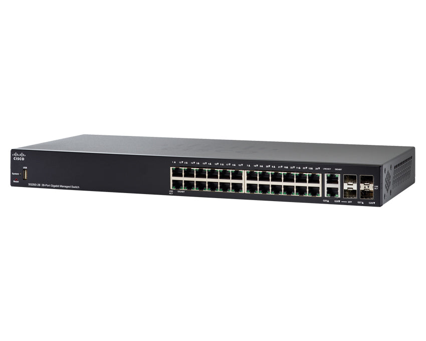 Cisco SF350-24 – Managed Switch – 24×Fast Ethernet, 2×SFP, L2/L3, 1U