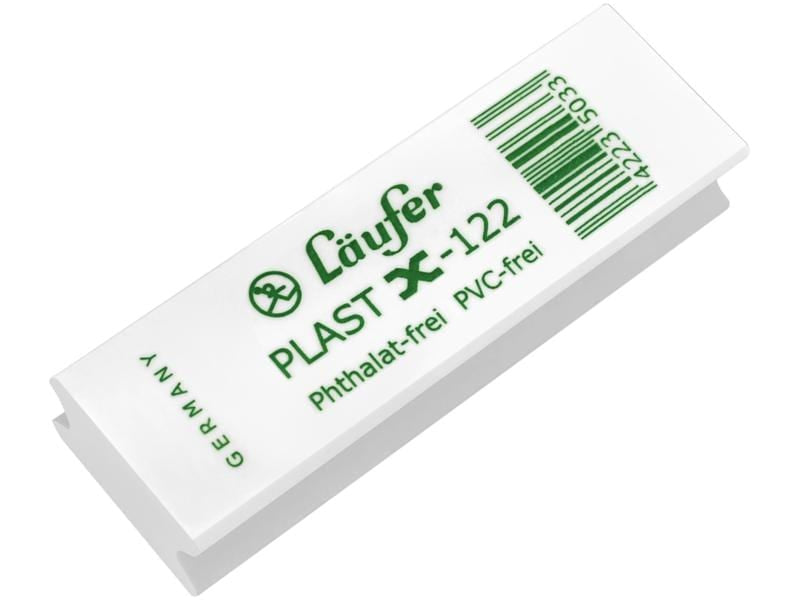 Laufer Radierer – für Bleistifte und Farbstifte – 65 × 12 × 21 mm – Kautschuk – weiss