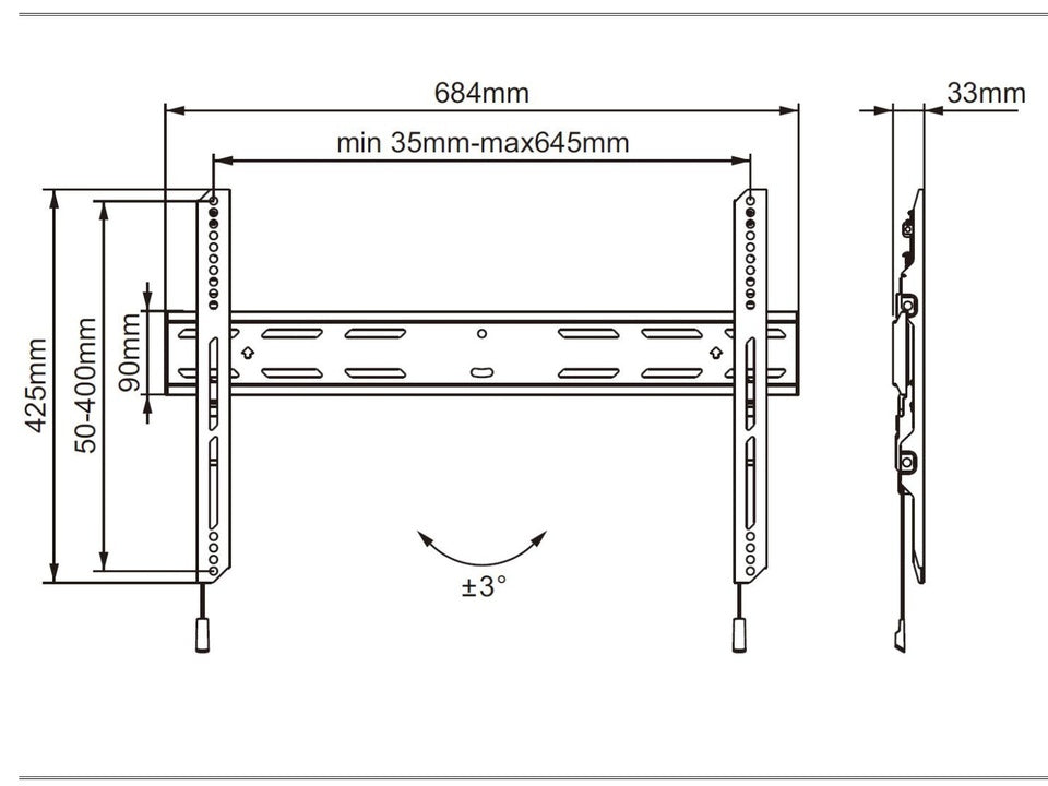 Multibrackets MB Outdoor-Halter 75 – Wandhalterung, fix, für 40", VESA 600×300, bis 50 kg, korrosionsbeständig
