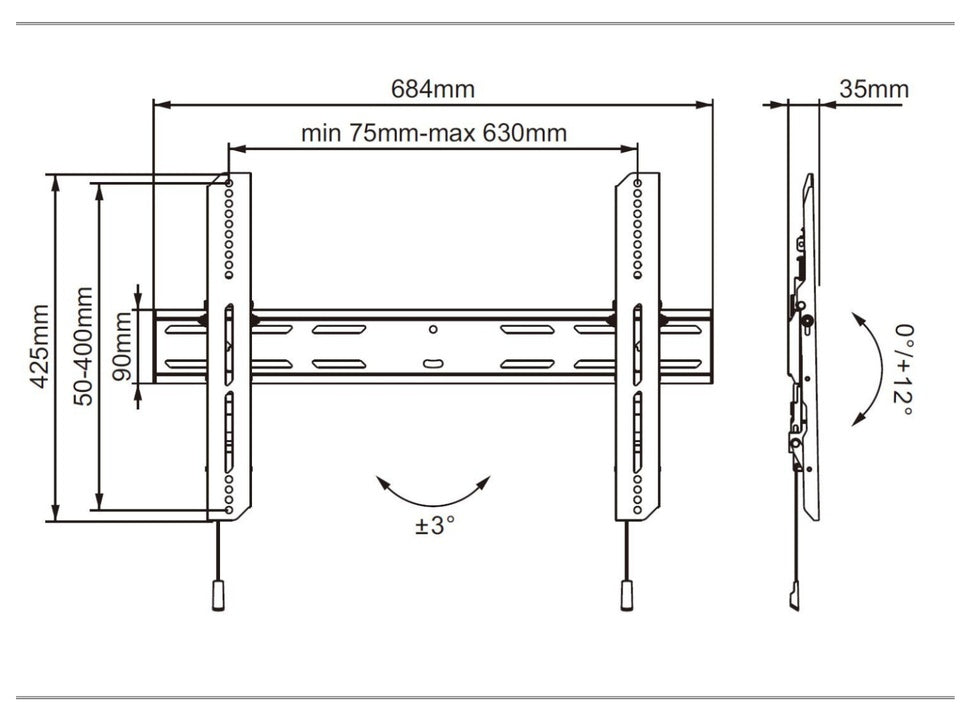 Multibrackets MB Outdoor-Halter 75 – VESA 200×200–600×400, max. 50 kg