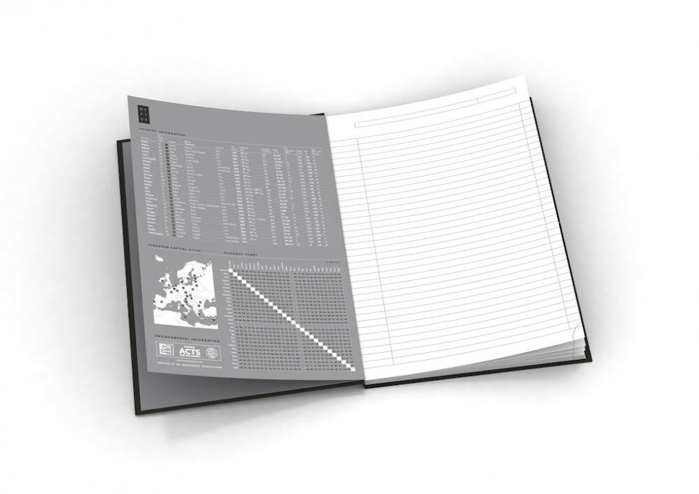 Oxford Notizbuch A5, liniert, Fadenheftung, Hardcover, 192 Seiten, 90 g/m² – schwarz