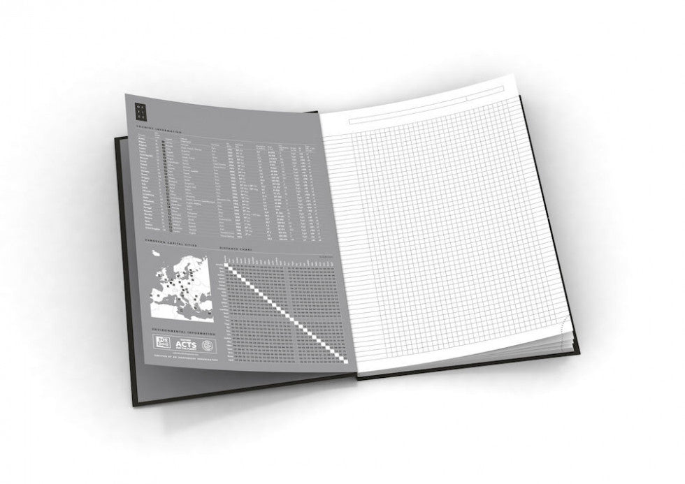 Oxford Notizbuch A5, kariert, Fadenheftung, Karton, 192 Seiten, 90 g/m² – schwarz