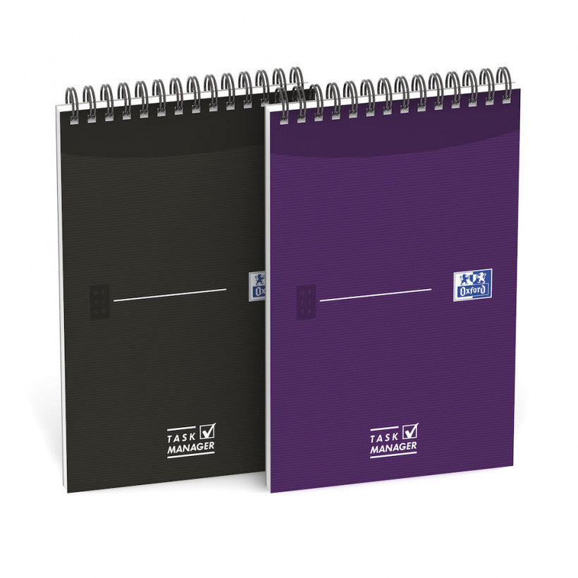 Oxford Spiralbuch – 125 × 200 mm – laminiertes Softcover, Kopfzeile & Datumsfeld, violett, schwarz