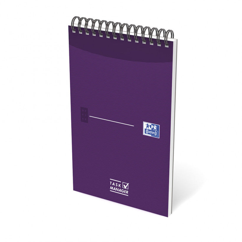Oxford Spiralbuch – 125 × 200 mm – laminiertes Softcover, Kopfzeile & Datumsfeld, violett, schwarz