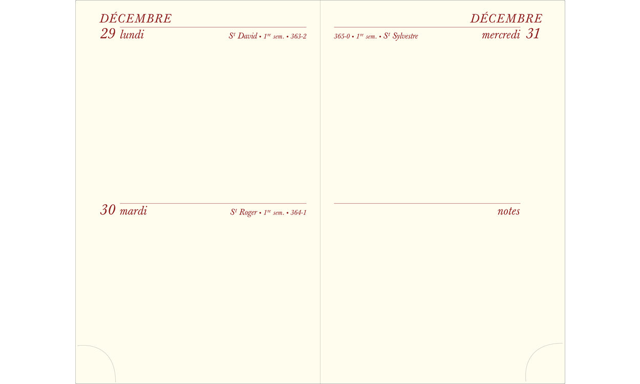 Exacompta Mini 11 – Tagesagenda 2027, 2 Tage/1 Seite, 11,5 × 7,5 cm, Französisch
