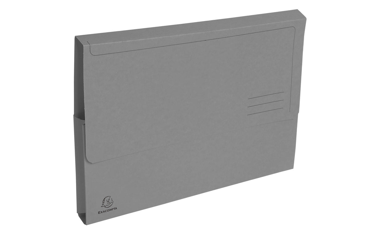 Exacompta Sammelmappe für A4, Karton, Grau, mit Verschlussklappe