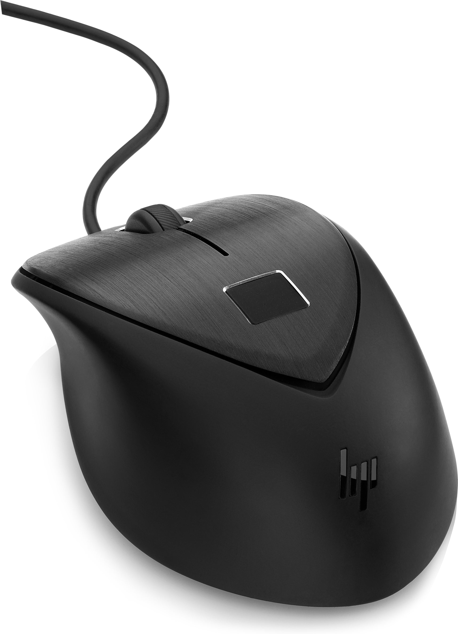 HP Maus – Kabelgebunden (USB-A), Fingerabdruckscanner, beidhändig, schwarz