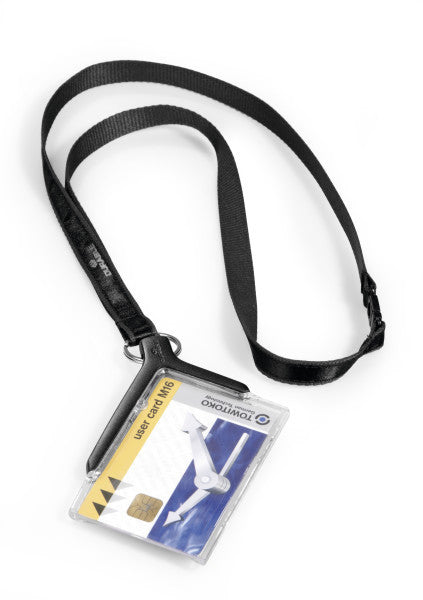 Durable Ausweishalter Deluxe – für Ausweise 85×54 mm – mit Textilband – Anthrazit