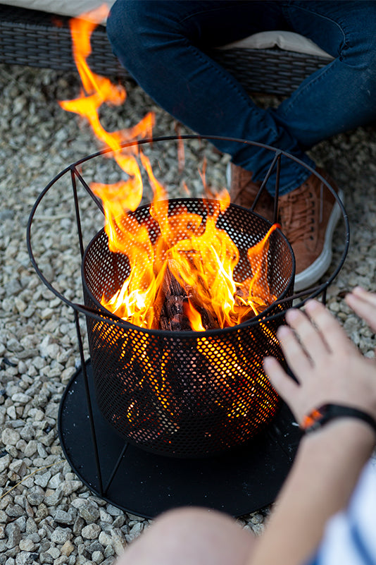 La Hacienda Feuerschale – Ø 44 × 40 cm – Stahl, schwarz