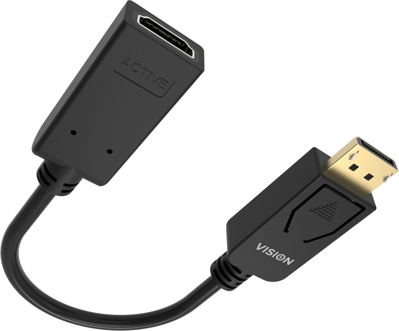 Vision TC-DPHDMI/BL Adapter DisplayPort zu HDMI – 8K (7680 × 4320) @ 60 Hz, HDMI 2.1, DP 1.4 – Schwarz