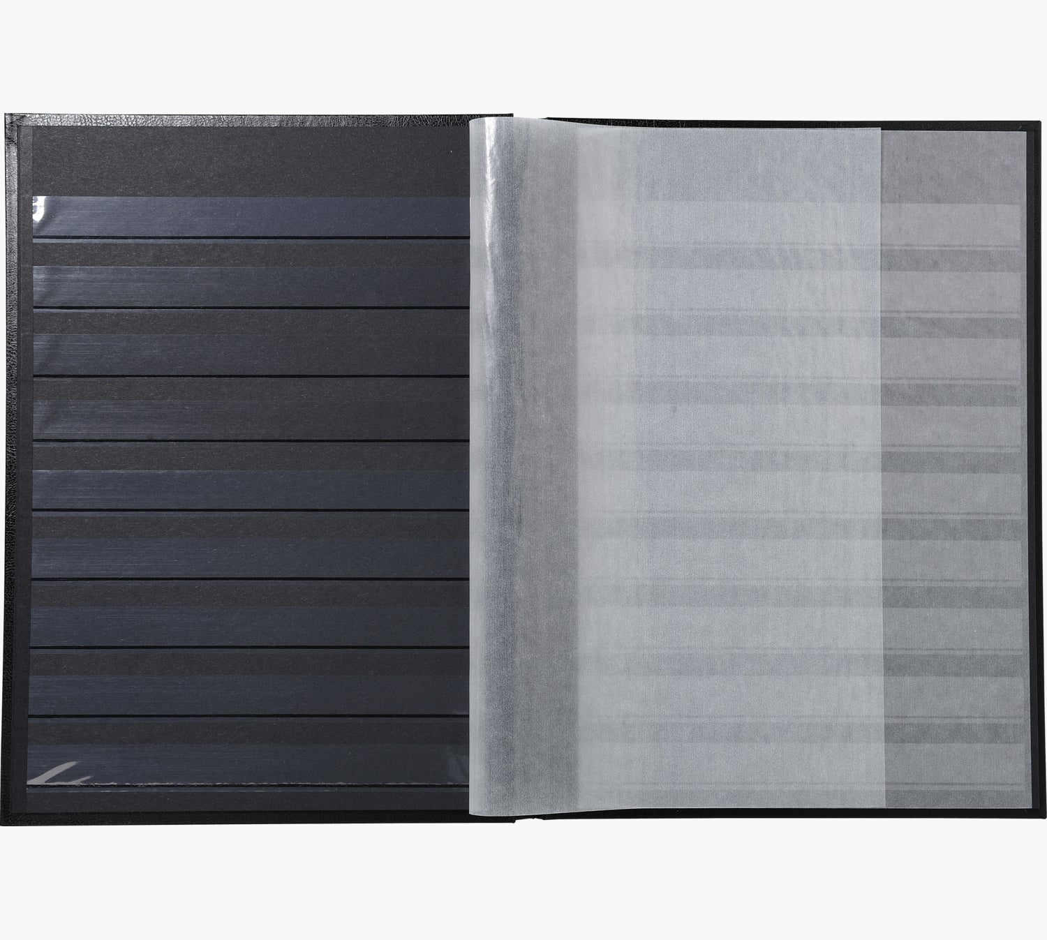 Exacompta Einsteckalbum, 48 Seiten, Schwarz, 22,5 × 30,5 cm, Kunstleder, mit Pergamin