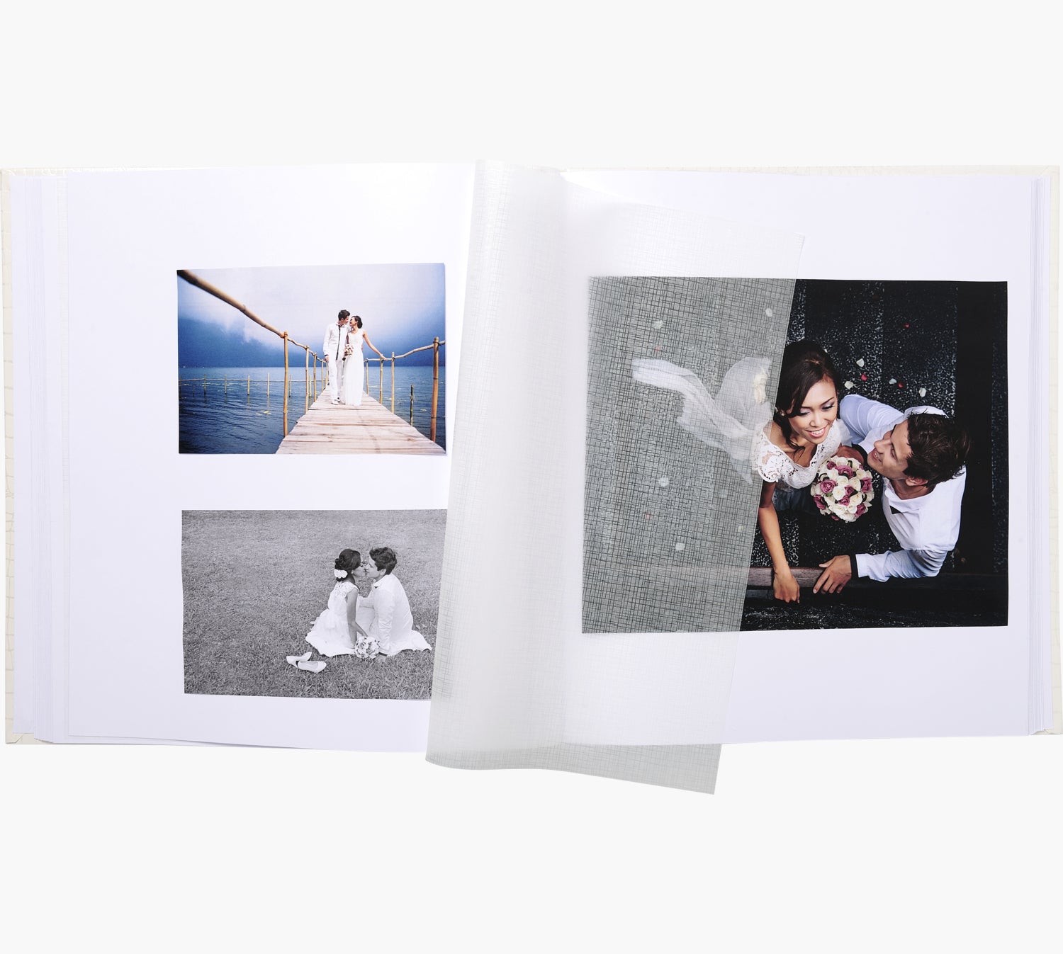 Exacompta Kingsbridge – Fotobuch, 60 Seiten, Weiss, 29 × 32 cm, Textil, Elfenbein, mit Pergamin