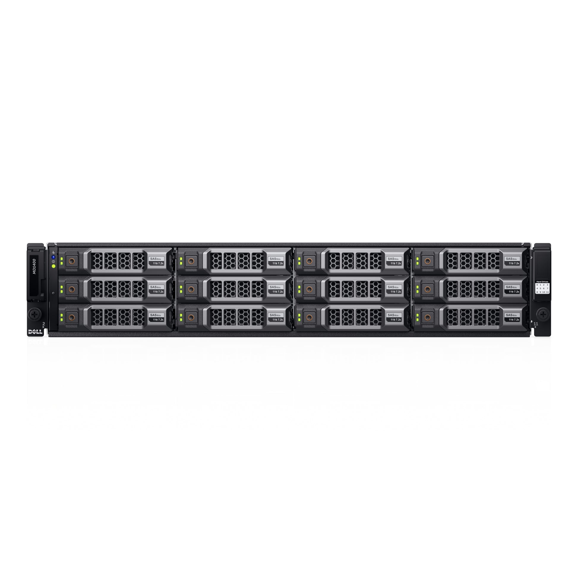 DELL PowerVault MD1400 – 12-Bay Rack 2U NAS – redundantes Netzteil, 0,6 TB HDD vorinstalliert