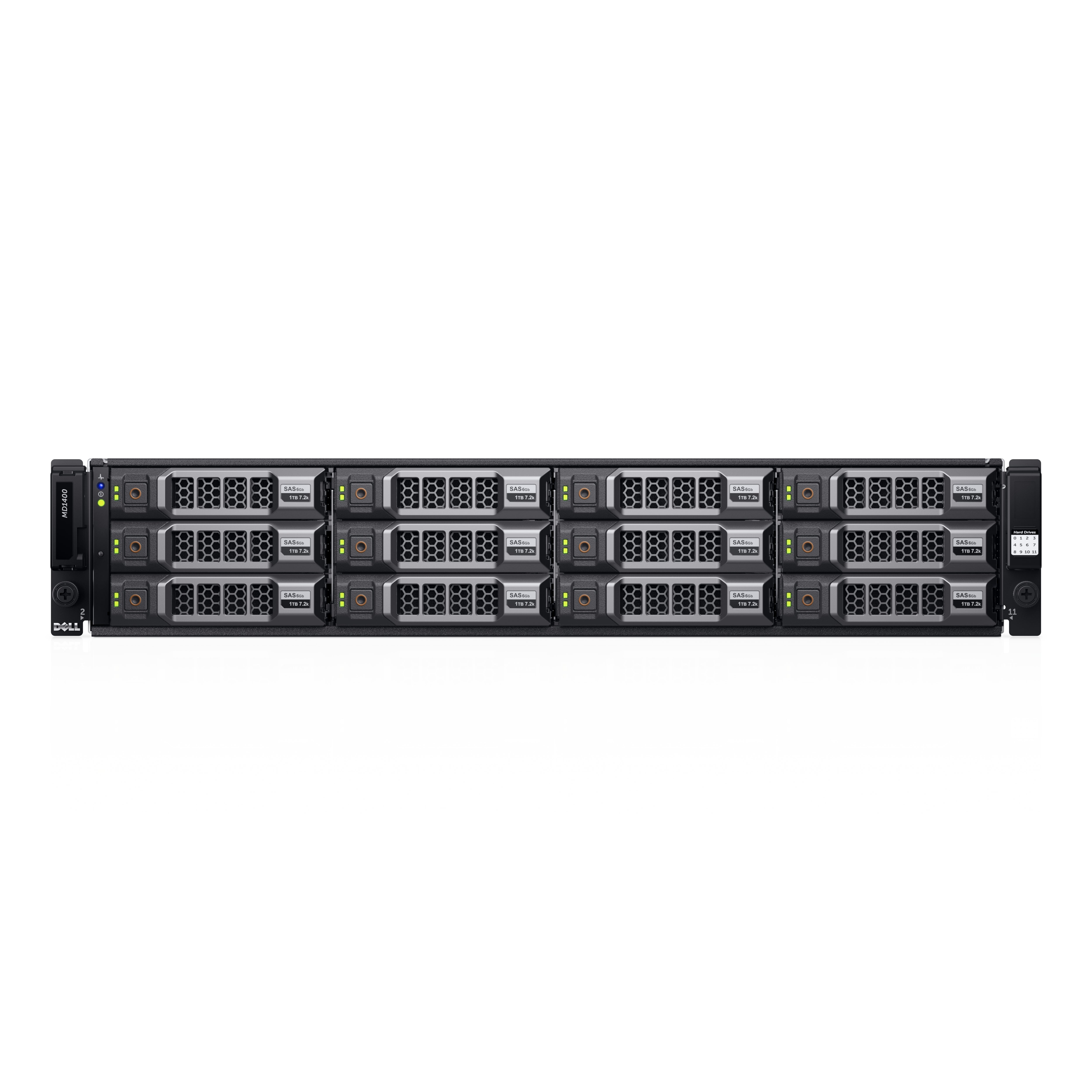 DELL PowerVault MD1400 – 12-Bay Rack 2U NAS – redundantes Netzteil, 0,6 TB HDD vorinstalliert
