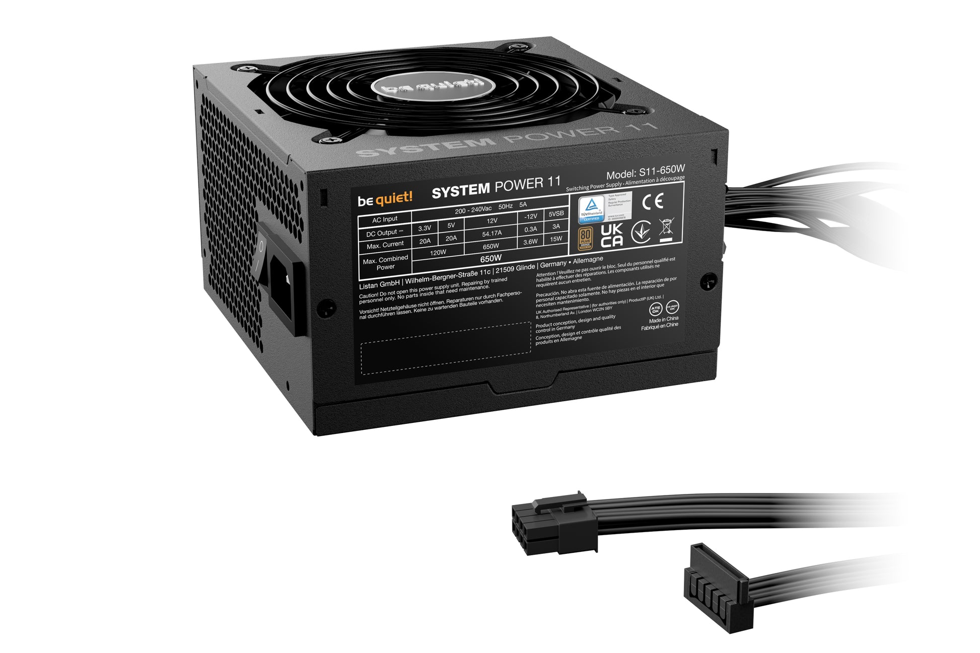 be quiet! be quiet System Power 11 ATX-Netzteil 650 W 80 PLUS Bronze – nicht-modular, ATX 3.1, EPS 2,92