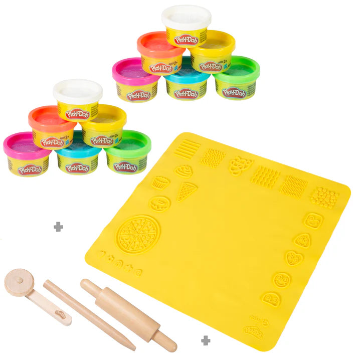 roba Play-Doh Knete-/Modelliermasse-Set – 10-teilig – Ab 3 Jahren – Mit Nudelholz, FSC-zertifiziert