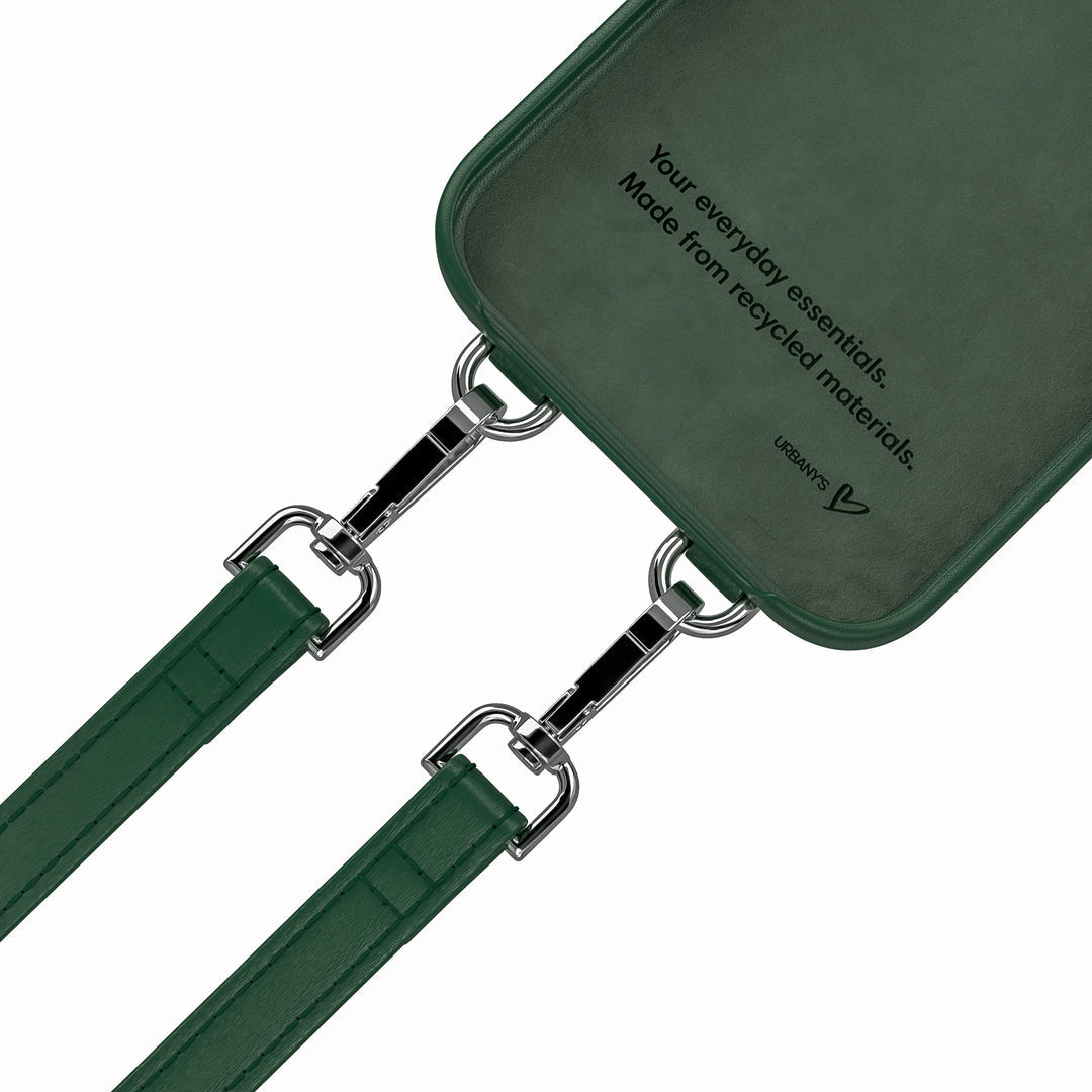 Urbany's Necklace-Hülle – für Apple iPhone 17 Air – grün – Kunstleder – mit Kartenfach, mit Kordel