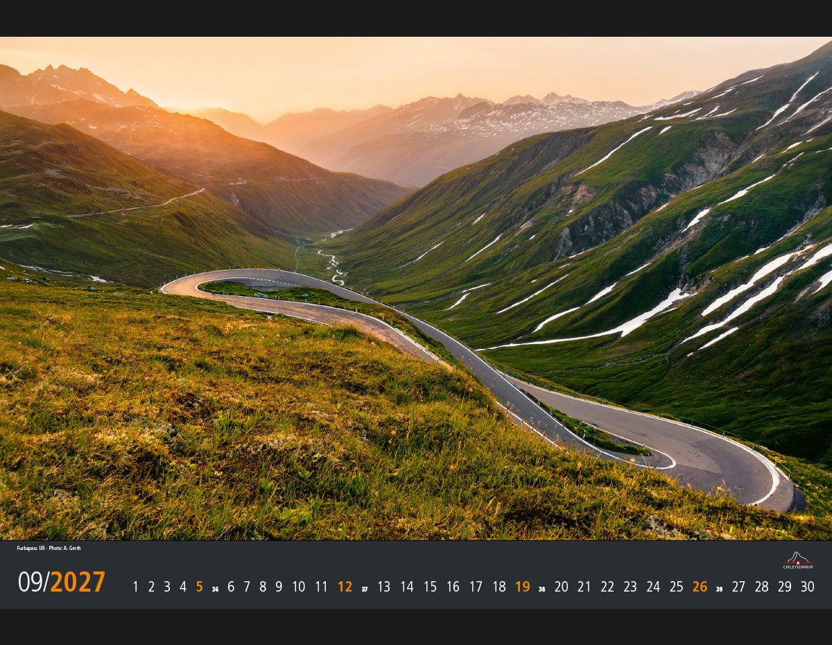 Calendaria Light of Switzerland – Bildkalender 2027 – 48 × 33 cm