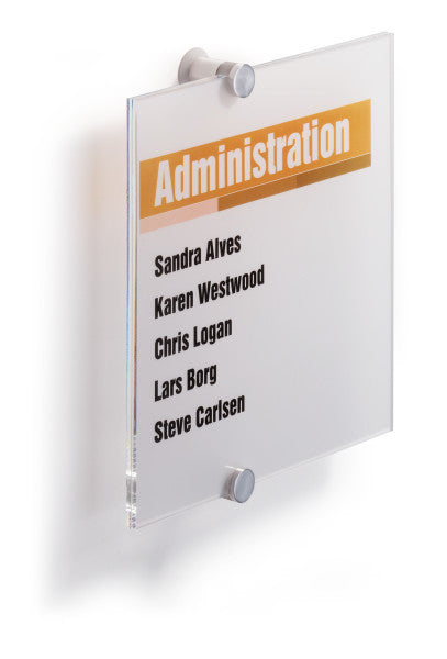 Durable CRYSTAL SIGN Türschild – 210 × 210 mm – Acryl – Transparent