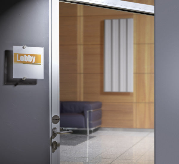 Durable CRYSTAL SIGN Türschild – 210 × 210 mm – Acryl – Transparent
