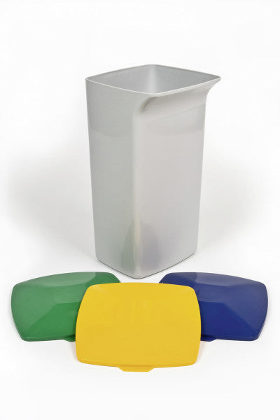 Durable Abfallcontainer DURABIN SQUARE – 40 l – Kunststoff, weiss – B × H × T 320 × 610 × 350 mm