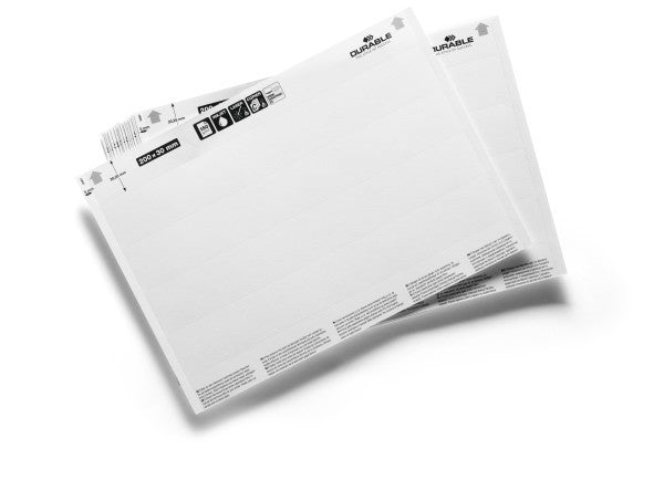 Durable Einsteckschilder, 30 mm × 200 mm, weiss, Papier, nicht klebend, für Scanfix, C-Profil