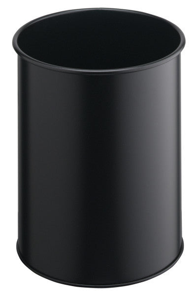Durable Papierkorb – 15 l – Metall, tiefschwarz – Ø 260 × H 315 mm